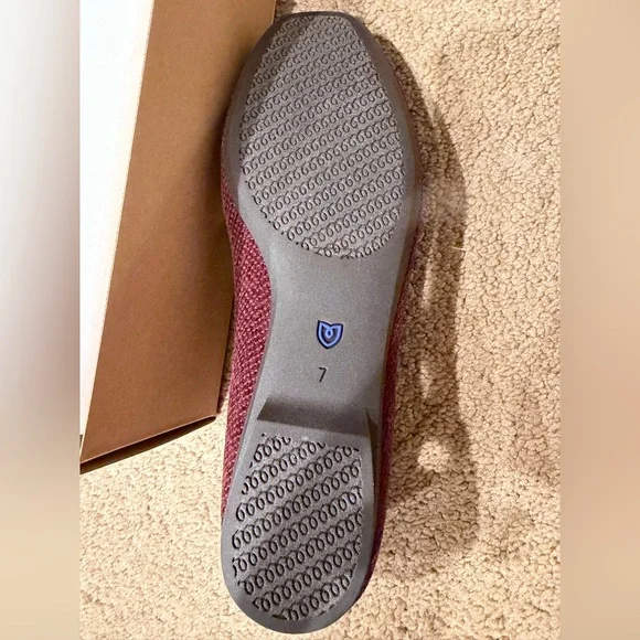 Rothy's Women's ReVelvet Max Syrah Square Mary Jane Knit Slip-On Flats Size 37 - Picture 3 of 6